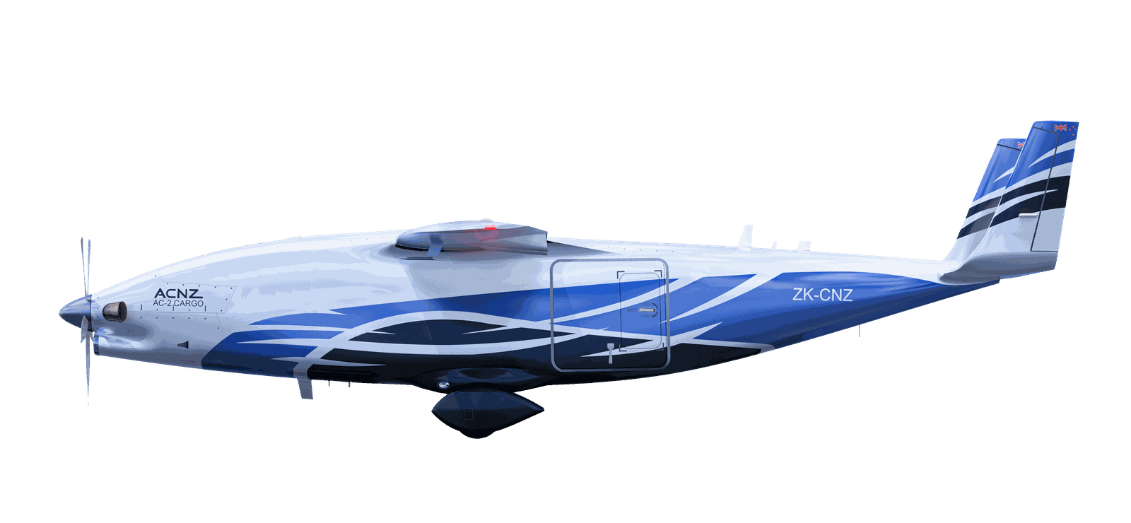 AC-2 AveniQ in cargo livery, side profile